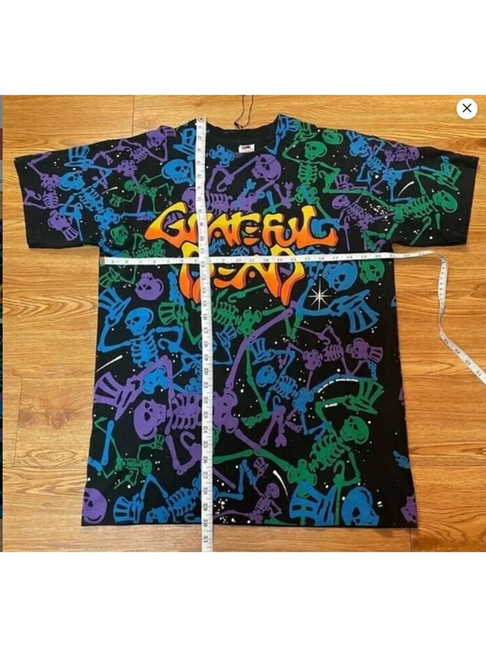 ORIGINAL Vintage 1990s Grateful Dead AOP T-shirt sz L Made in USA DEAD SPACES - Picture 6 of 7